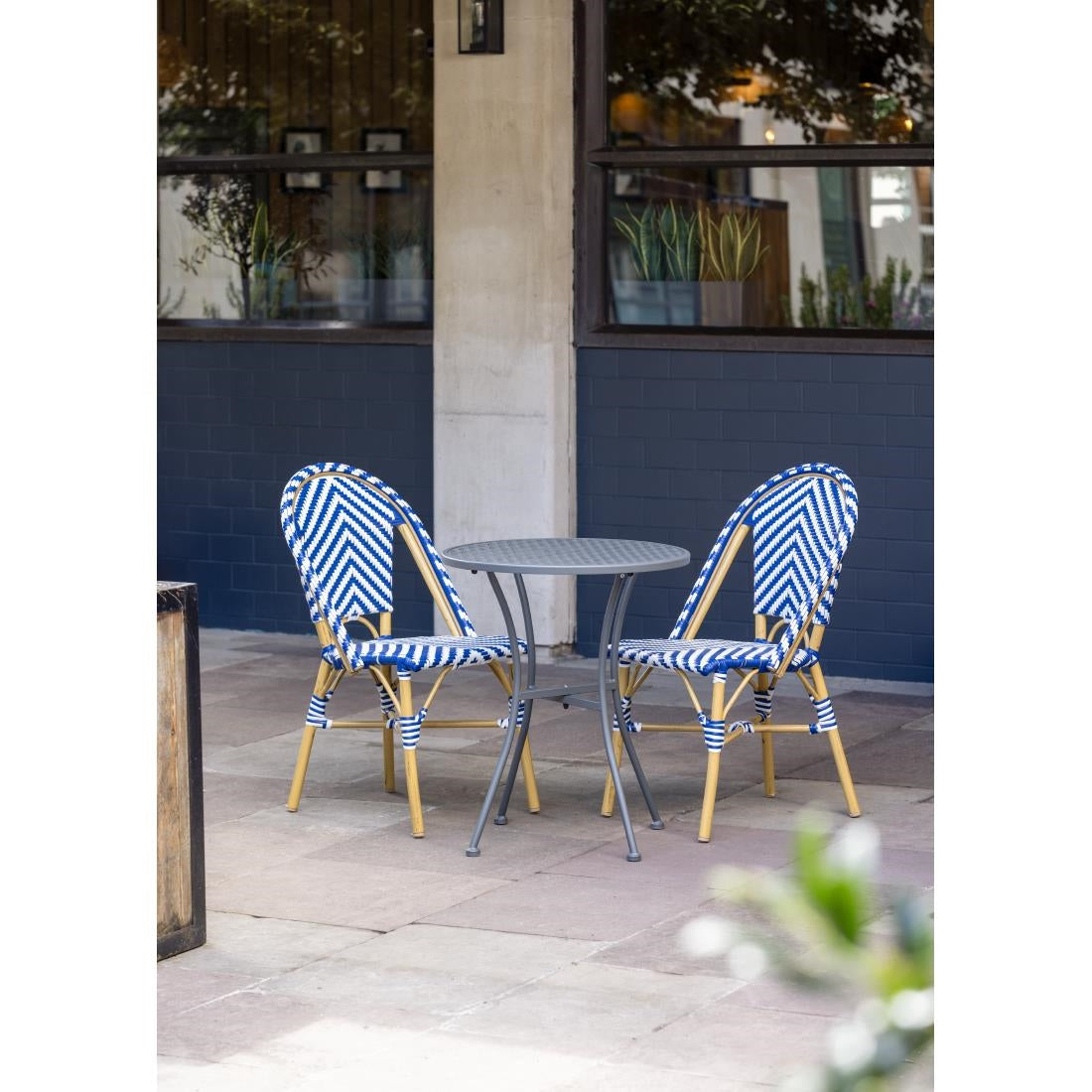 Bolero ronde stalen terrastafel grijs 60cm