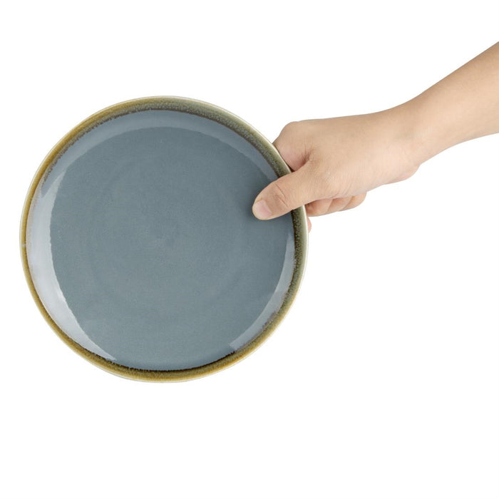 Olympia Kiln ronde coupeborden blauw 17,8cm (6 stuks)