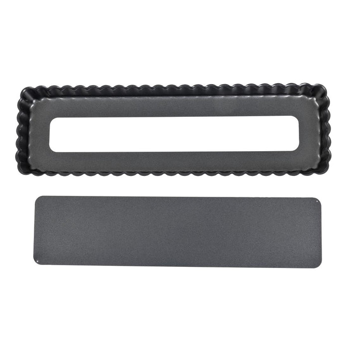 De Buyer rechthoekige anti-kleef taartvorm met losse bodem 35,6cm