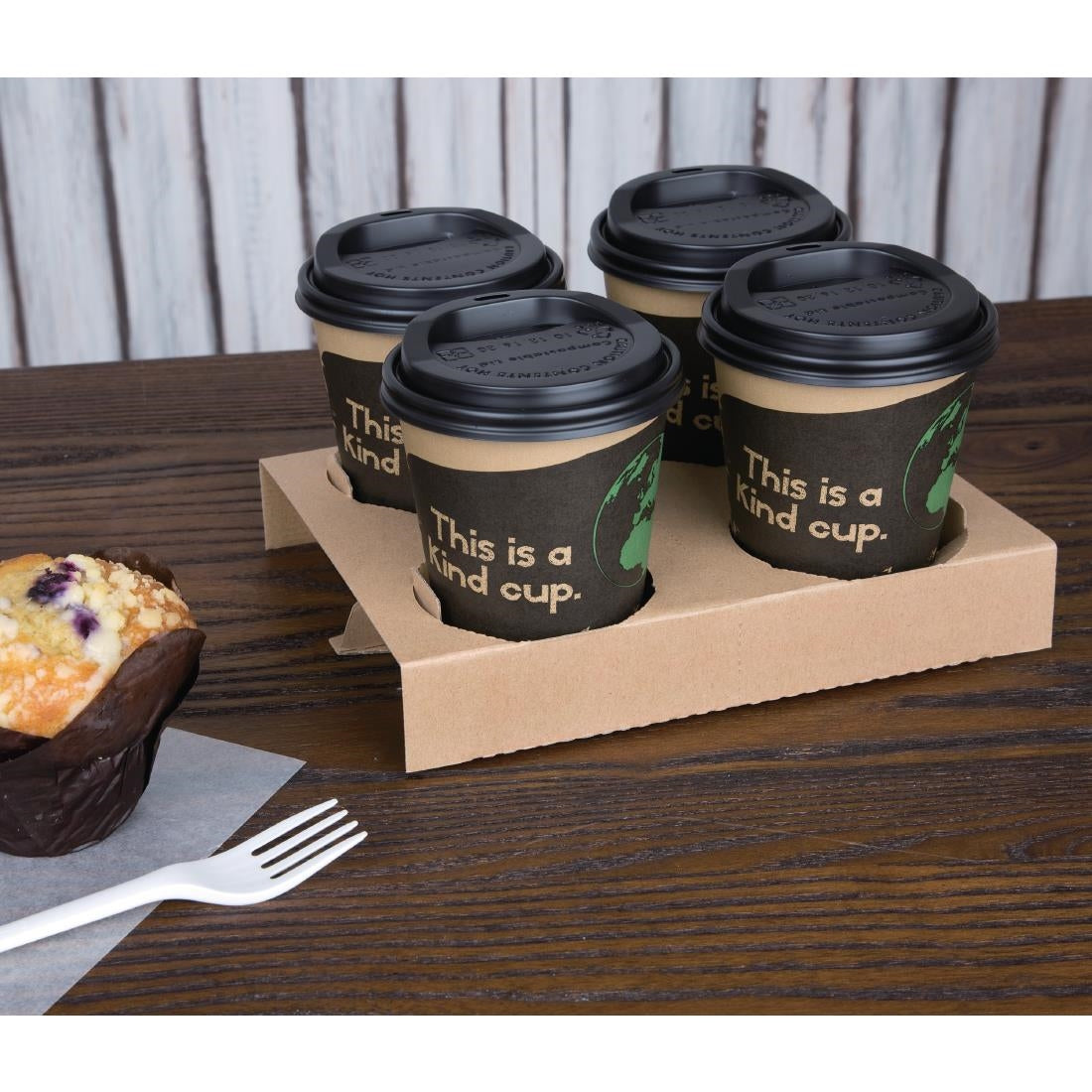 Fiesta Compostable composteerbare koffiebekers enkelwandig bruin 34cl (1000 stuks)