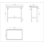 Holmes roestvrijstalen wandtafel met opstand 1200 mm