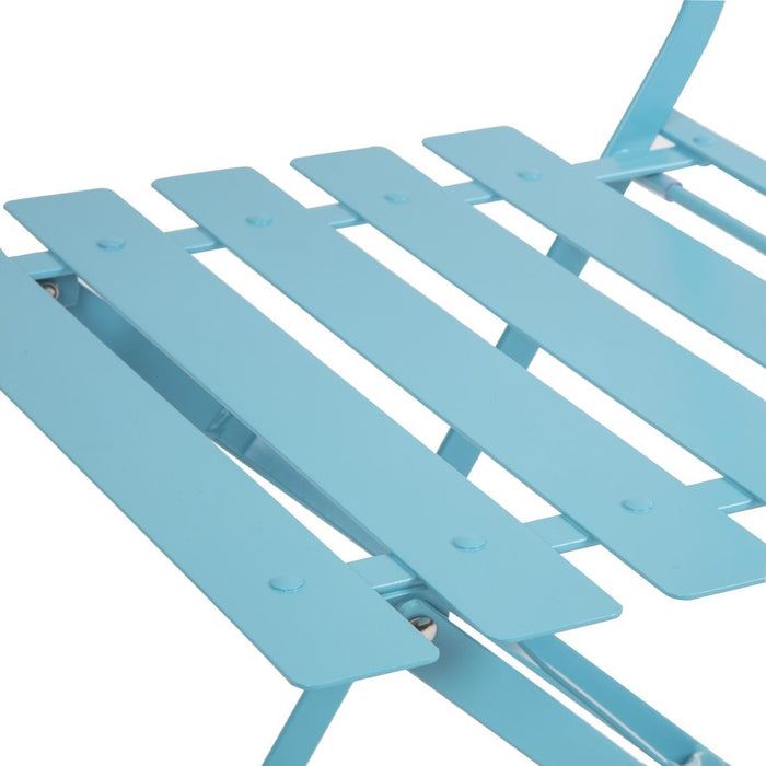 Bolero stalen opklapbare stoelen turquoise (2 stuks)