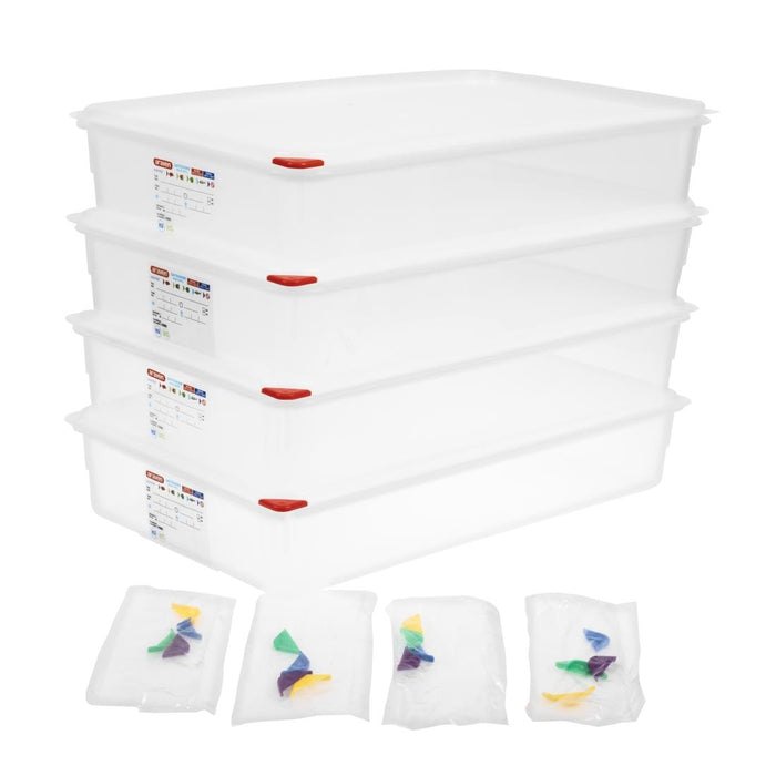Araven GN 1/1 voedseldoos met deksel 13,7L (4 stuks)