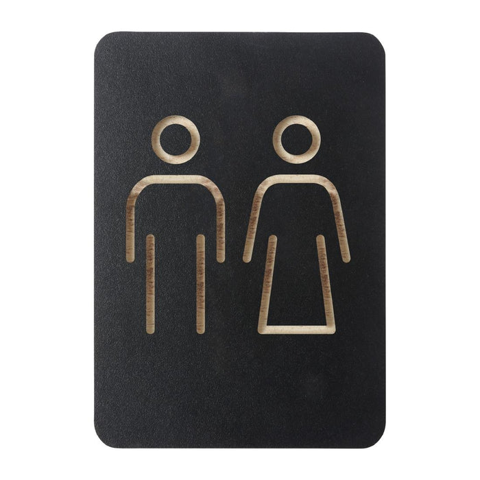 Europeel Pictogram Bord Mannen/Vrouwen Zwart