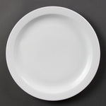 Olympia Whiteware borden met smalle rand 28cm (6 stuks)