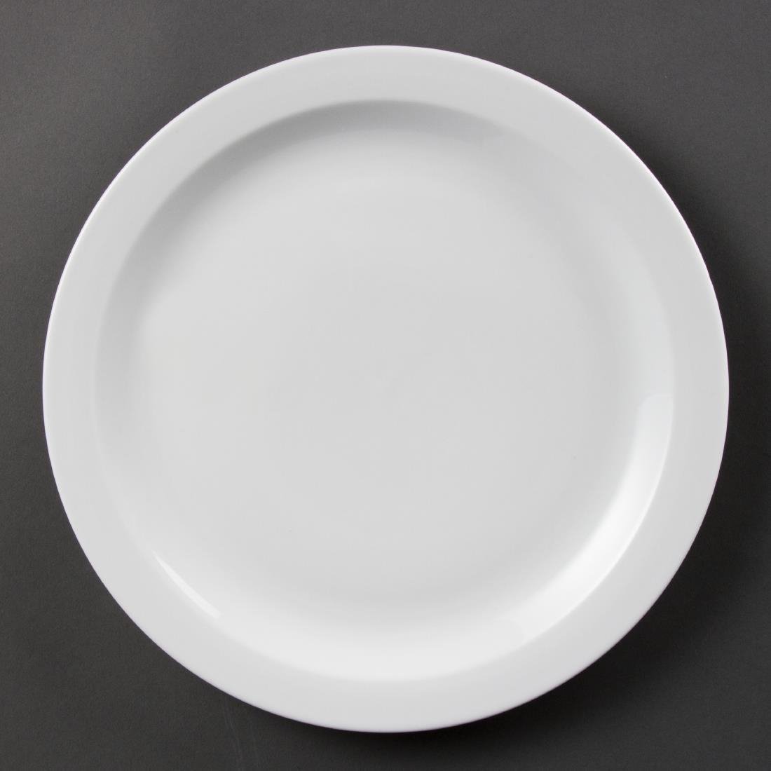 Olympia Whiteware borden met smalle rand 28cm (6 stuks)