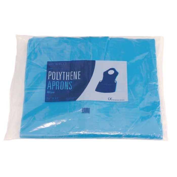 Disposable polyethyleen halterschorten 14,5 micron blauw (100 stuks)