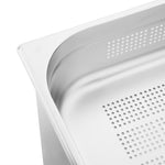 Vogue roestvrijstalen geperforeerde 1/1 gastronorm bak 100mm