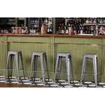 Bolero Bistro stalen barkruk grijs (4 stuks)