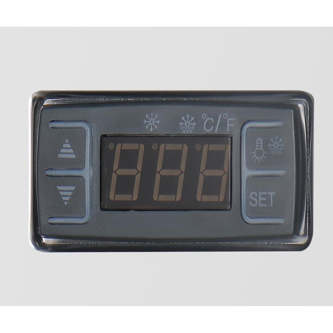 Polar G-Series aanrecht model Display Koelkast Zwarte Vierkante Glas 160Ltr