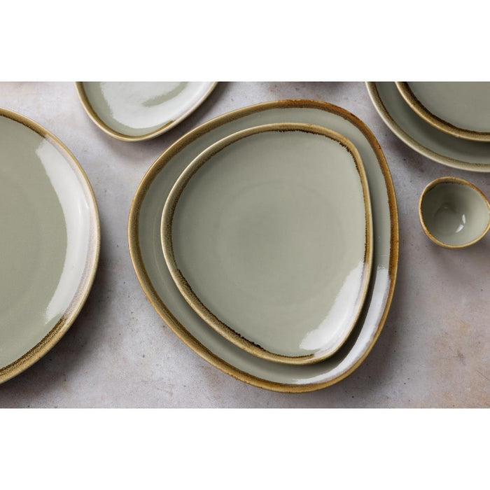 Olympia Kiln driehoekige borden mosgroen 23cm (6 stuks)