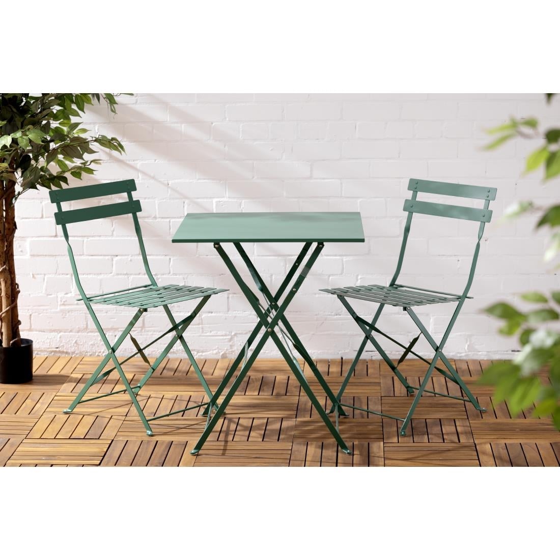 Bolero Perth bosgroene trottoirstijl vierkante tafel 600 mm