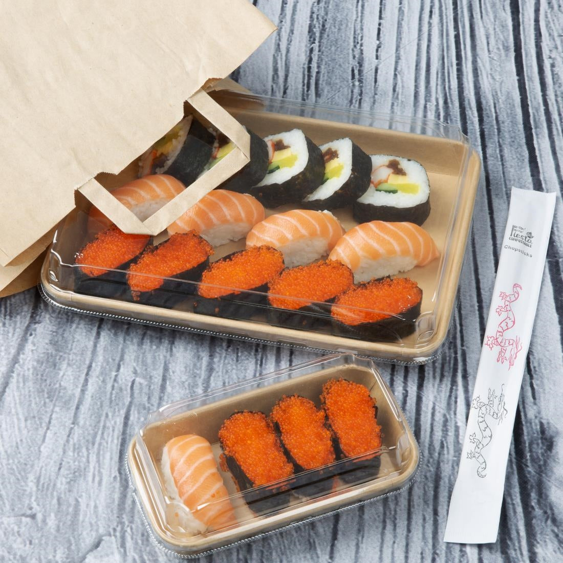 Fiesta Recycleerbare Pet-Deksels Voor Nr. 7 Sushi Schalen (Verpakking Van 300)