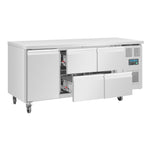 Polar U-serie koelwerkbank 1 deur 4 lades 358L