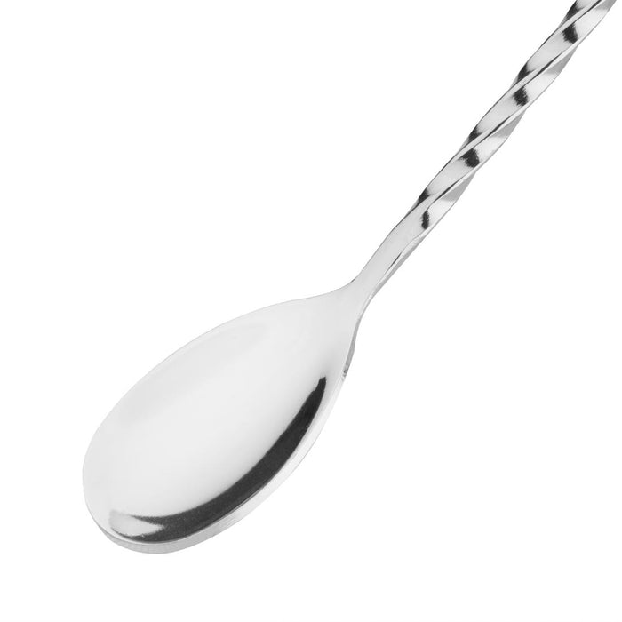 Olympia RVS gedraaide cocktaillepel met stamper 27cm