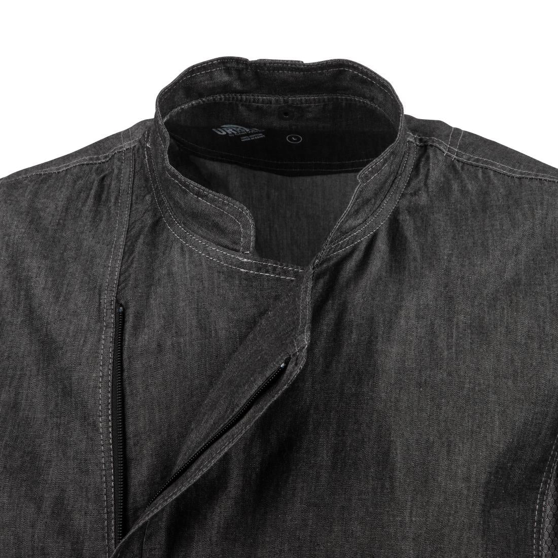 Koksbuis Korte Mouw Denim Grijs S