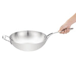 Vogue tri-wall wok met vlakke bodem 35cm