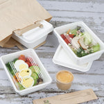 Fiesta Composteerbare Bagasse Deksels Voor Bagasse Container Bodems (Pak Van 100)