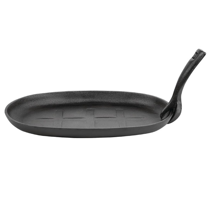 Olympia gietijzeren schaal/sizzle platter ovaal 28x19cm