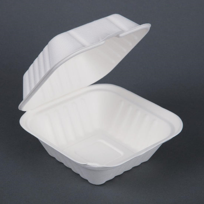 Fiesta Compostable bagasse hamburgerbakjes 152mm (500 stuks)