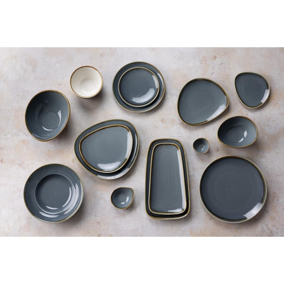 Olympia Kiln ronde coupeborden blauw 17,8cm (6 stuks)