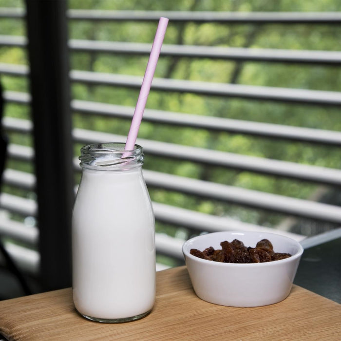 Fiesta Compostable composteerbare papieren rietjes roze (250 stuks)