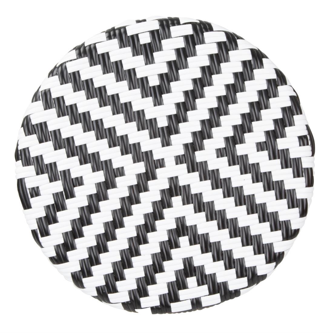 Bolero Parijse Stijl PE Rieten Barkrukken Zwart (2 Pack)