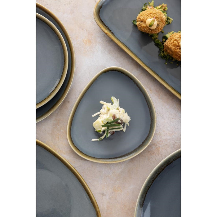 Olympia Kiln driehoekige borden blauw 16,5cm (6 stuks)