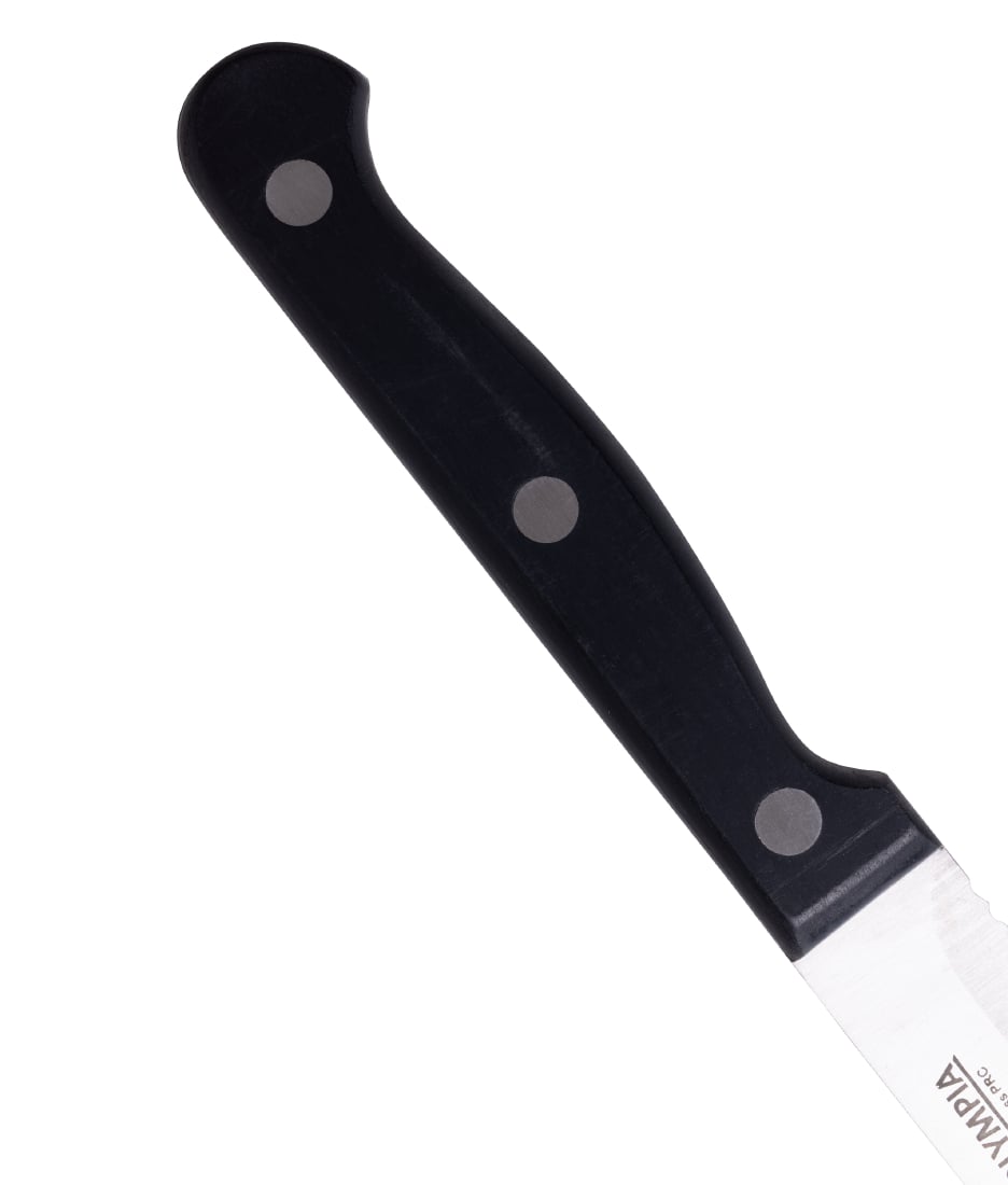 Olympia steakmessen met ronde punt zwart (12 stuks)