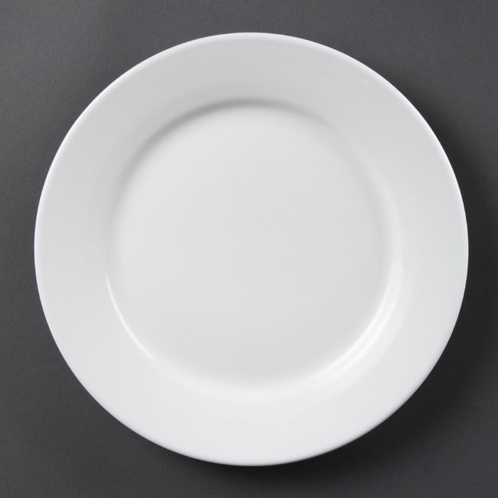 Olympia Whiteware borden met brede rand 25cm (12 stuks)