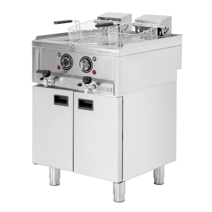 Buffalo 600 Serie Vrijstaande Elektrische Friteuse Met Dubbele Tank 2X 8Ltr
