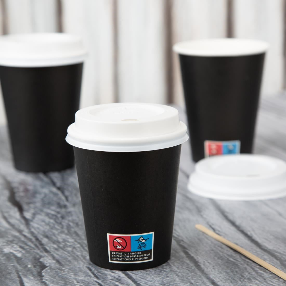 Nisbets Essentials Hete Bekers En Deksels Pakket 8Oz (Pakket Van 350)