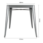 Bolero Bistro vierkante tafel grijs 66cm