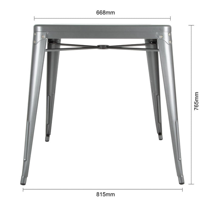 Bolero Bistro vierkante tafel grijs 66cm