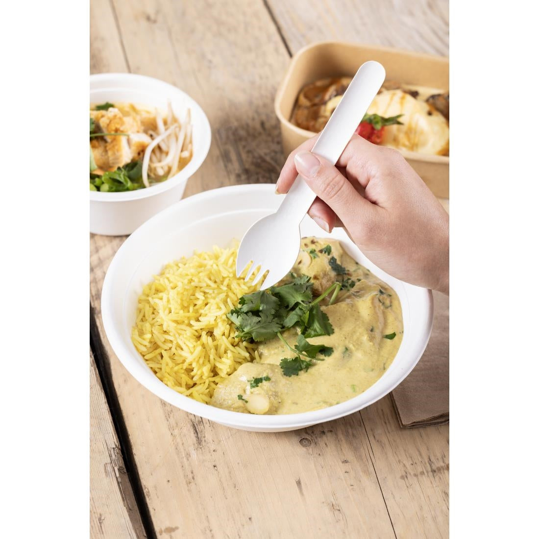 Fiesta Composteerbare Papieren Sporks 160 mm (Pakket Van 100)