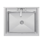 Vogue RVS spoeltafel enkele spoelbak met onderblad 75x60cm