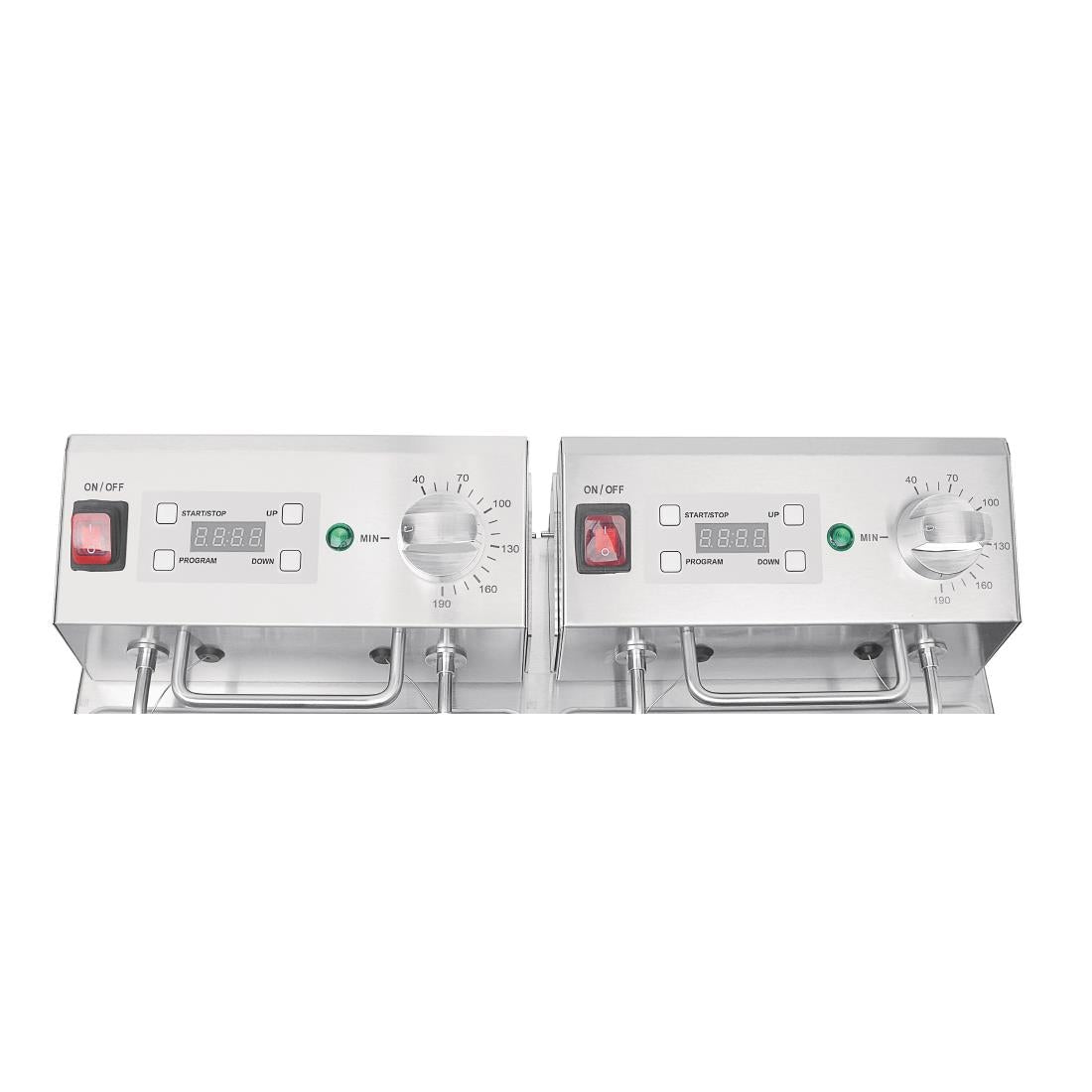 Buffalo tweeling tank tweeling mand 2x5ltr aanrecht friteuse met timers 2x2.8kw