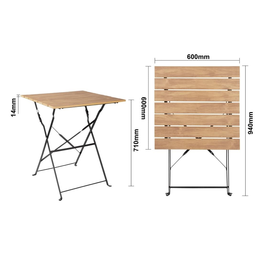Bolero Perth Bestrating Stijl Vierkante Tafel Houteffect