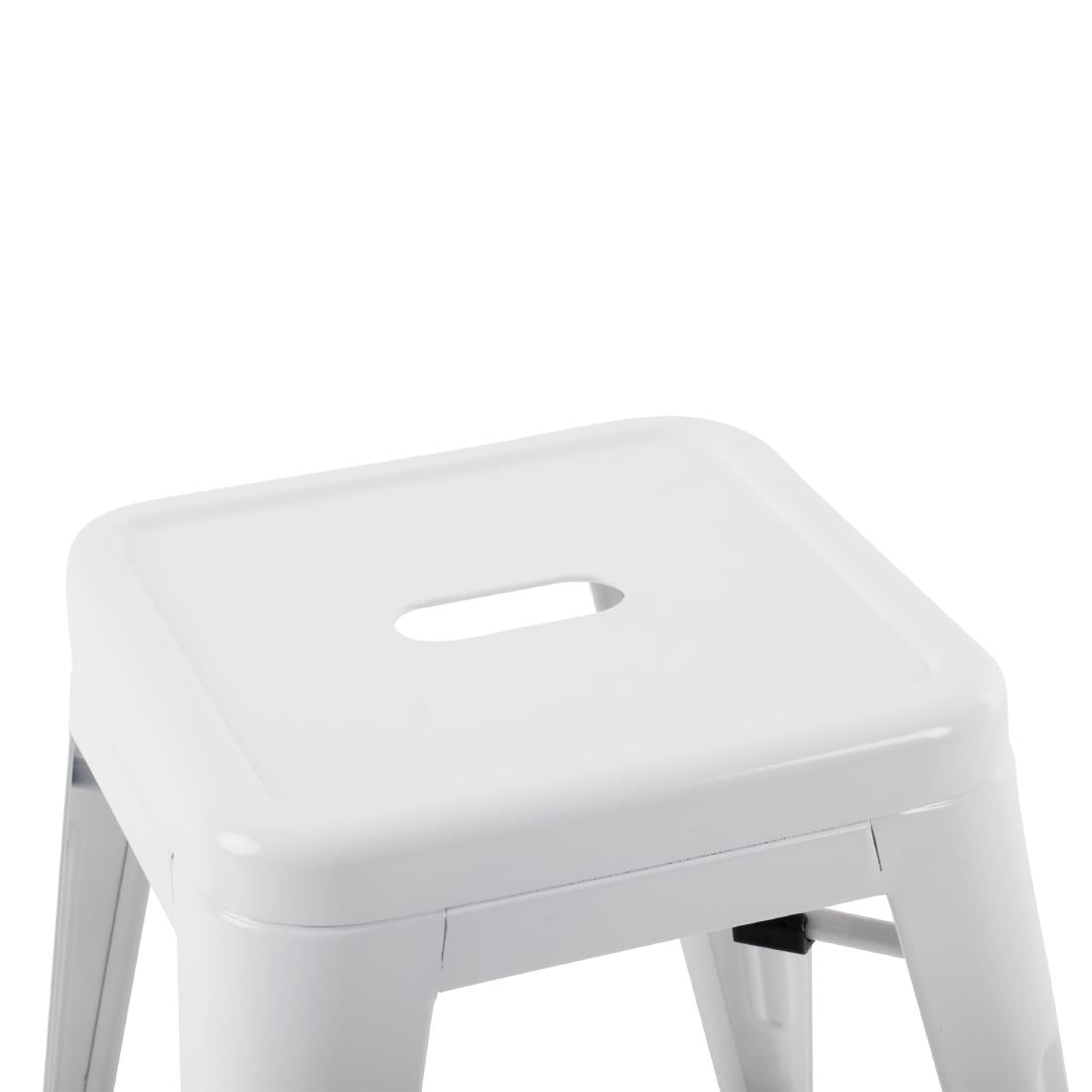 Bolero Bistro Stalen Lage Kruk Wit (4 Stuks)
