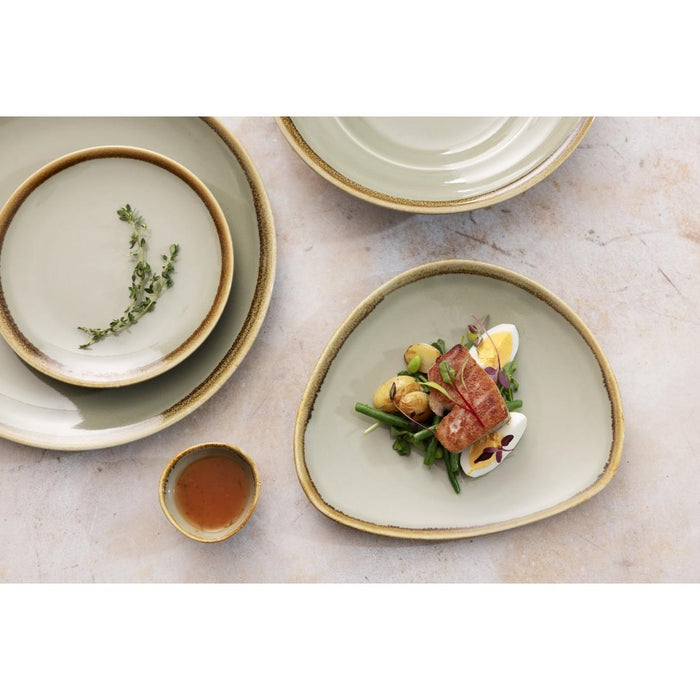 Olympia Kiln driehoekige borden mosgroen 23cm (6 stuks)