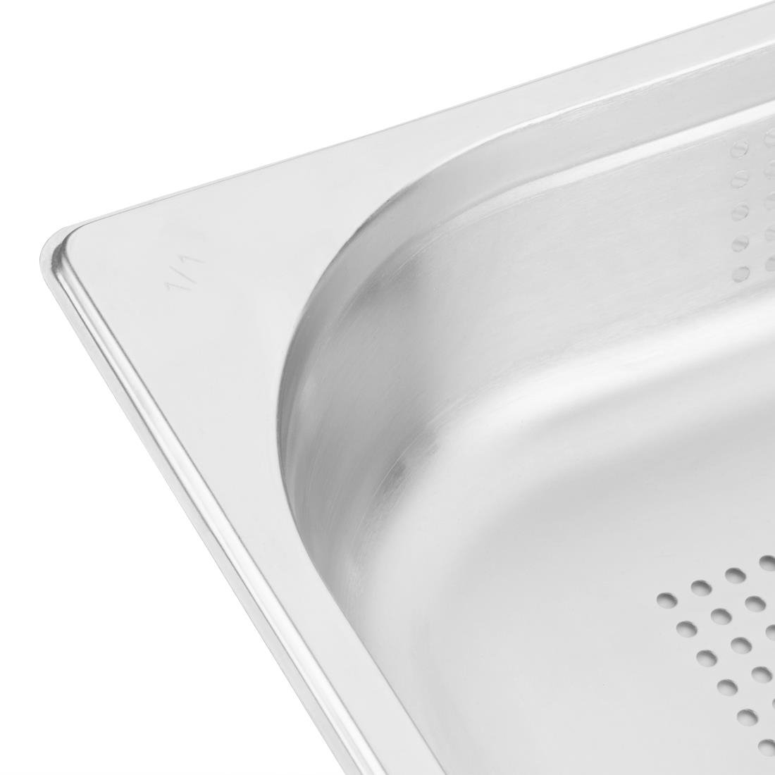 Vogue roestvrijstalen geperforeerde 1/1 gastronorm bak 65mm