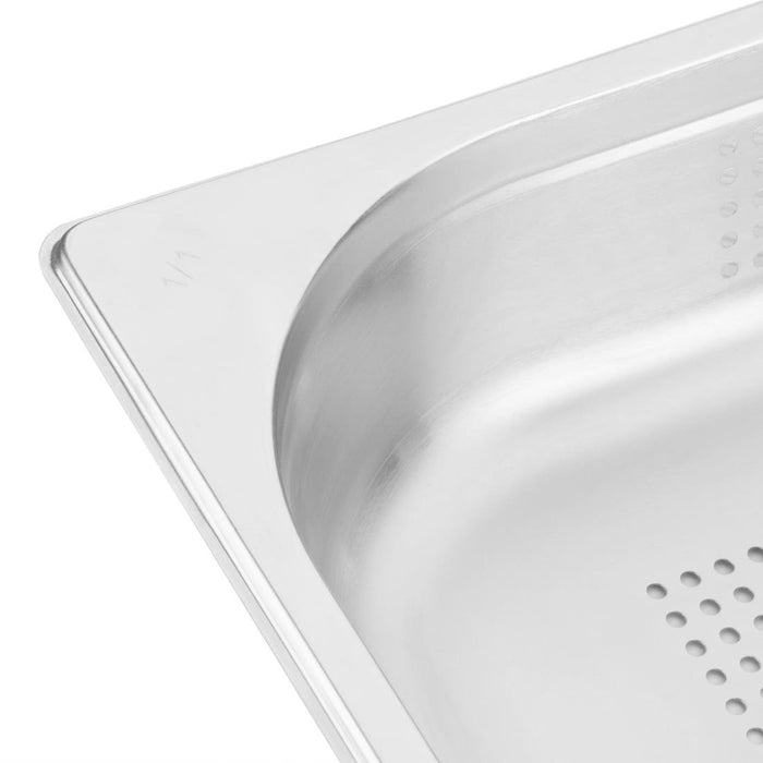 Vogue roestvrijstalen geperforeerde 1/1 gastronorm bak 65mm