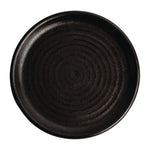Olympia Canvas ronde borden met smalle rand zwart 18cm (6 stuks)