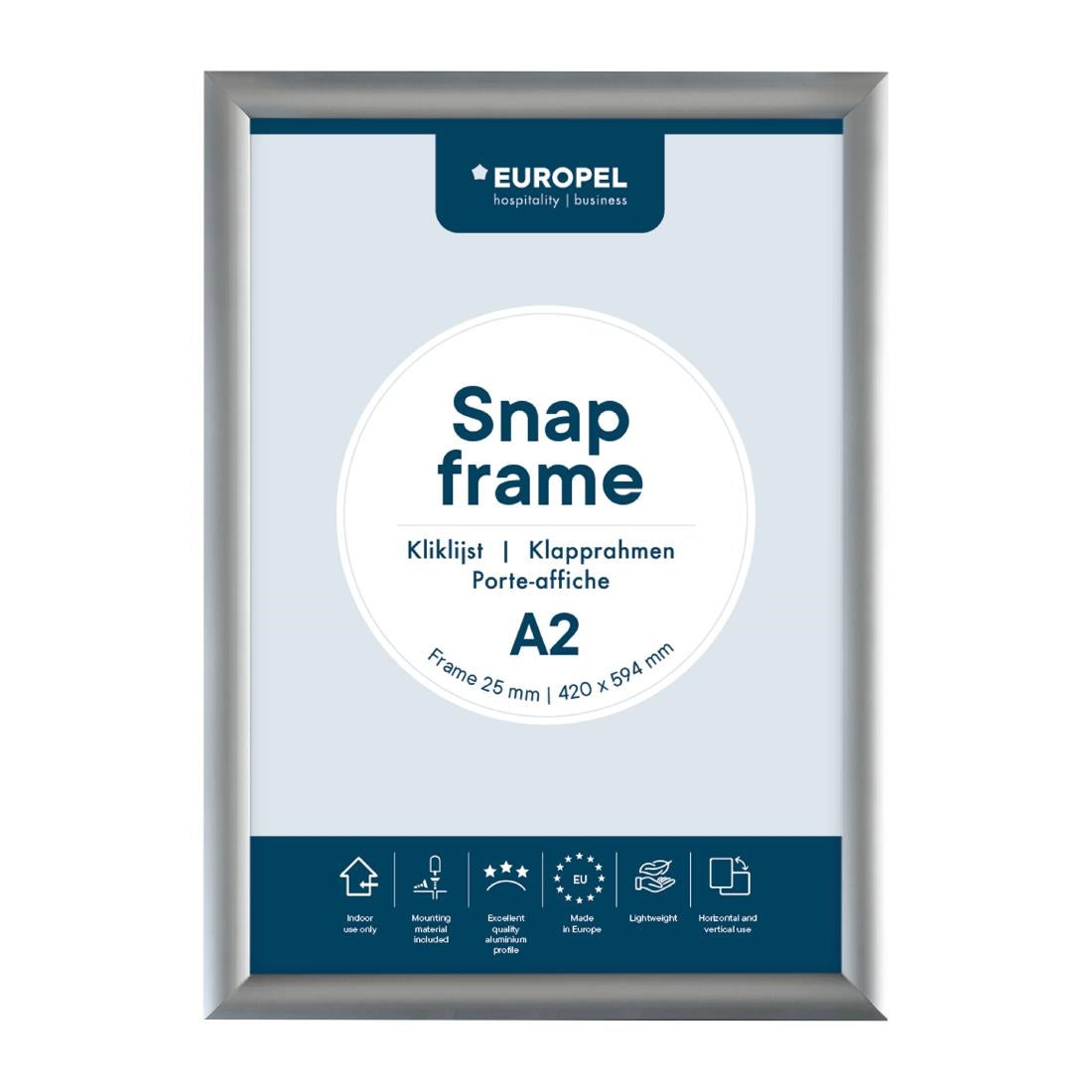 Europel Klaplijst A2 25mm Zilver