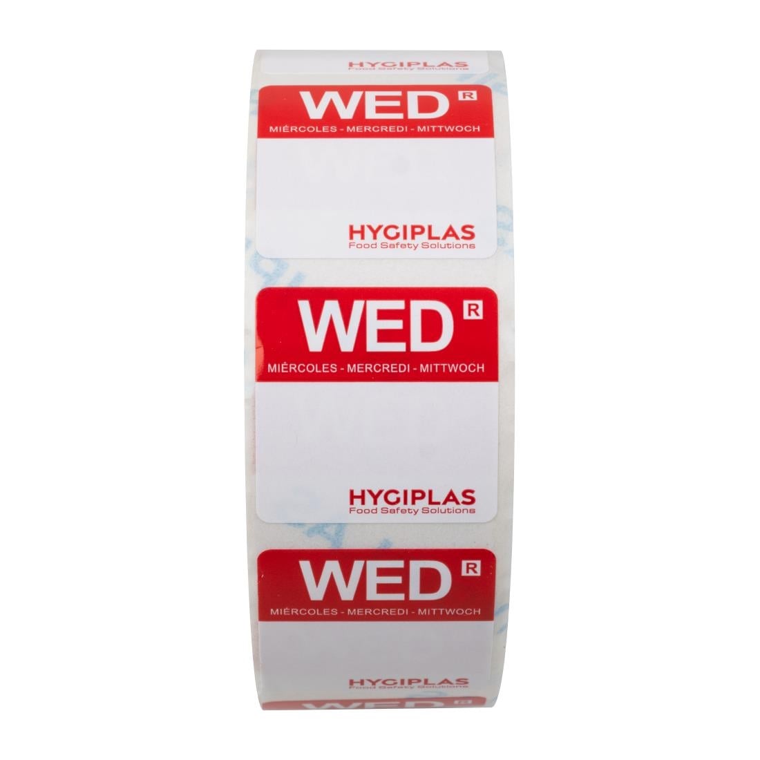 Hygiplas voedseletiketten woensdag kleurcode rood (1000 stuks)