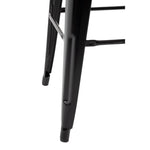 Bolero Bistro hoge barstoel met houten zitting zwart (4 stuks)