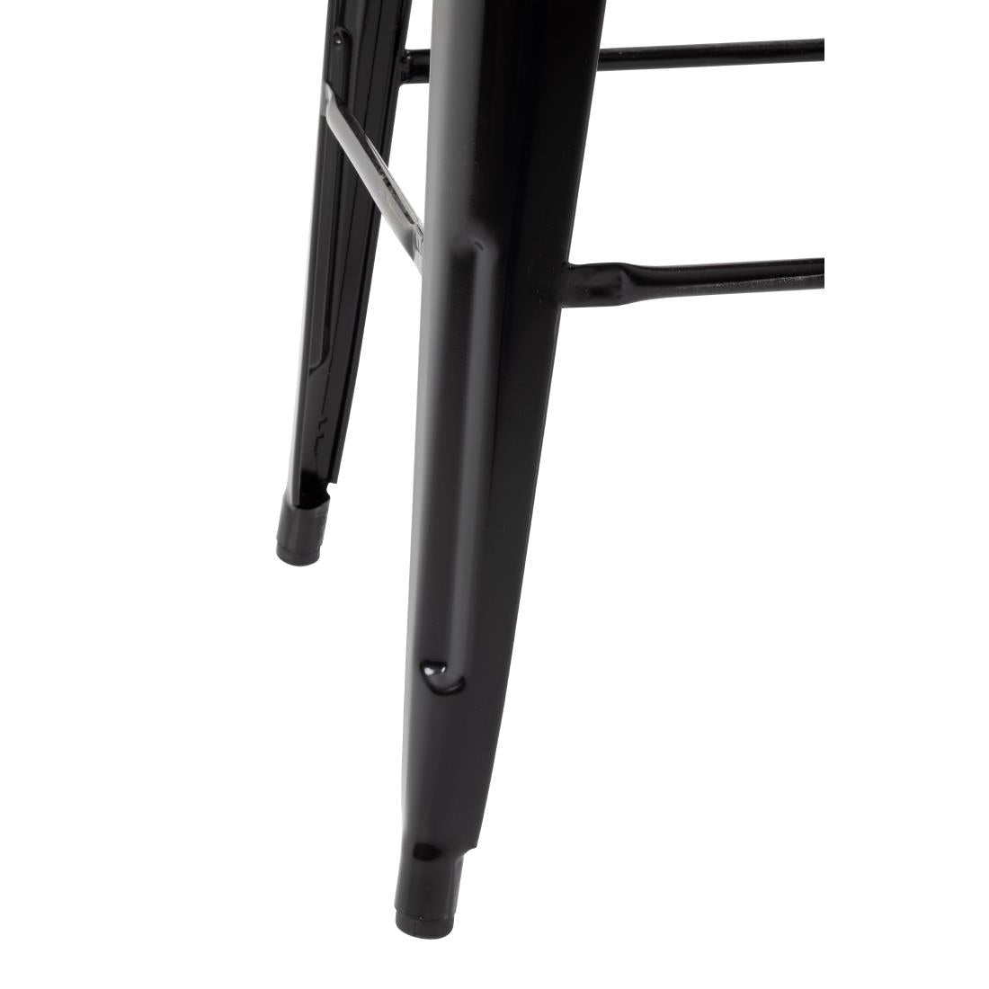 Bolero Bistro hoge barstoel met houten zitting zwart (4 stuks)