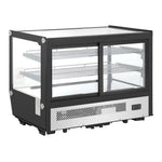 Polar G-Series aanrecht model Display Koelkast Zwarte Vierkante Glas 160Ltr