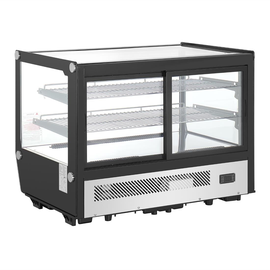 Polar G-Series aanrecht model Display Koelkast Zwarte Vierkante Glas 160Ltr