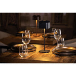 Olympia Lucca Tafellamp Vierkante Koepel Zwart 300mm